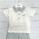 BABIDU  BLUE AND WHITE SHORT SET OLDER BOY