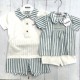 Babidu smock blue and white dress set