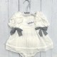 Babidu white with grey bow detailed dress