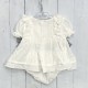 Babidu white with grey bow detailed dress