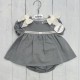 Babidu - Grey shoulder bow dress