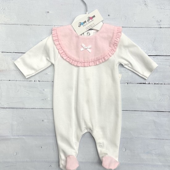 Pink bib babygrow