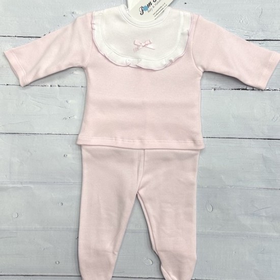 PINK TWO PIECE WITH PINK BIB DESIGN SET