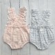 Blue and pink gingham romper