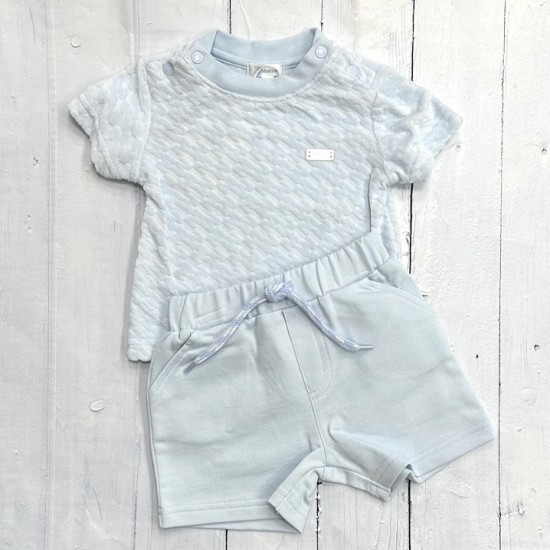 BLUE TOWELLING SHORT SET