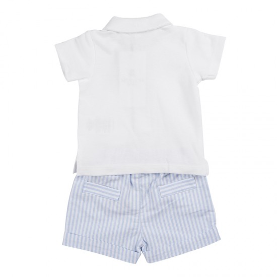 MINTINI blue and white striped short set