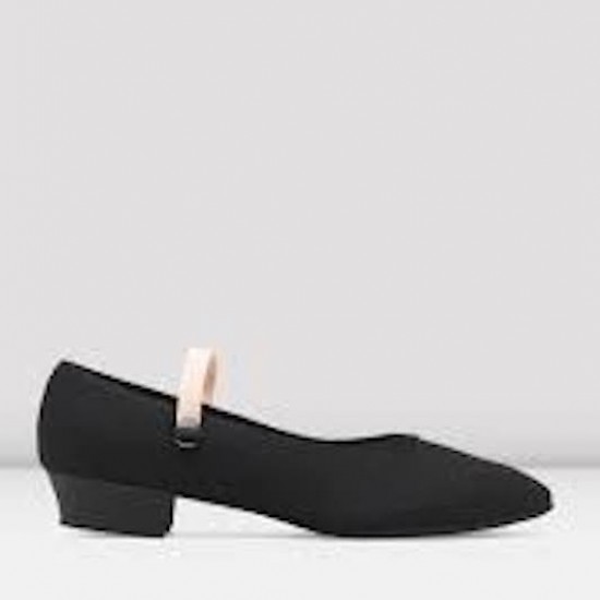 Bloch 0326 Black Low Heel Canvas Character Shoe. 