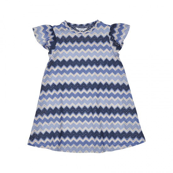 Mayoral indigo knitted zigzag dress