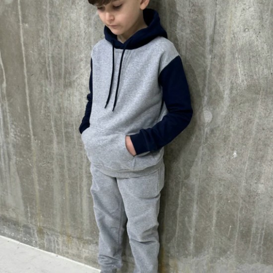 Miralo Grey and Navy  hooded tracksuit 