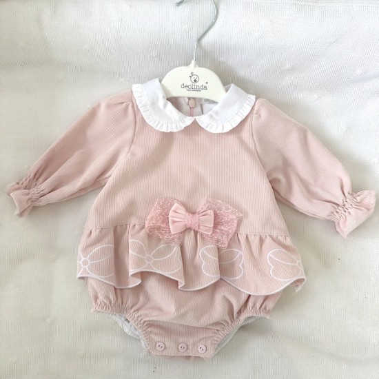 Deolinda Pink cord bow romper