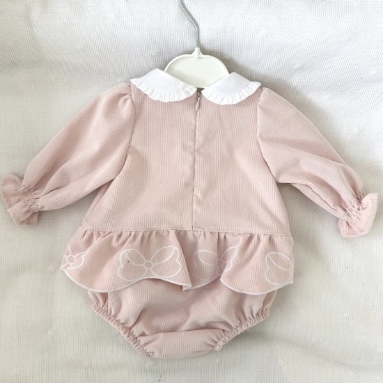 Deolinda Pink cord bow romper