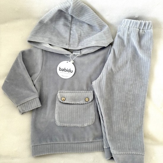 Babidu velour grey tracksuit.