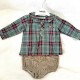 Babidu green tartan jam pant set.