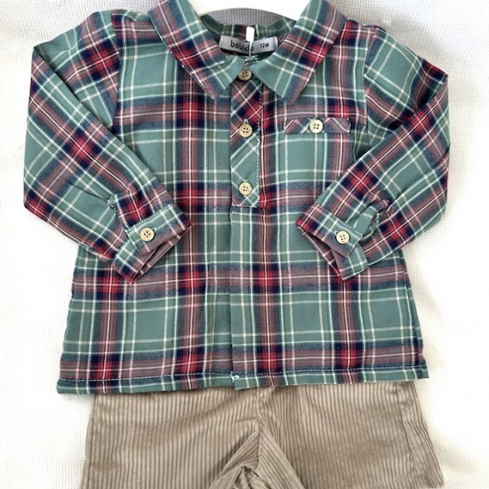 Babidu Green tartan short set.