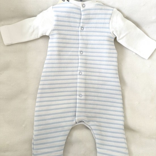 Tutto Blue and white striped dungarees.