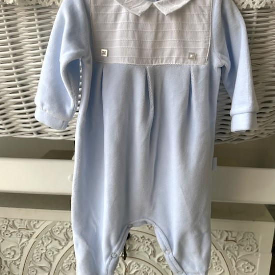 Tutto Blue with white bibbed babygrow