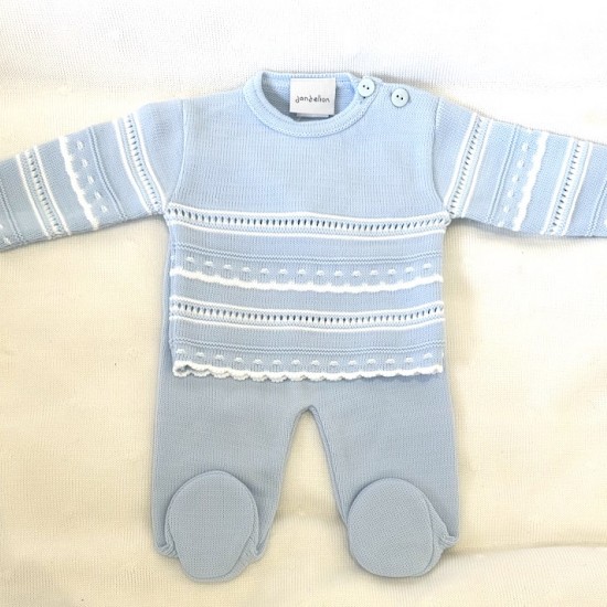 Blue and white. Boys knitted 2 piece legging set