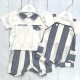 Deolinda  Navy and White Nautical  boy short set