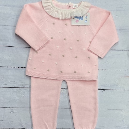 Pink knitted tracksuit