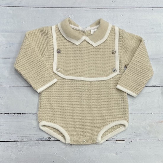 Oatmeal bib romper