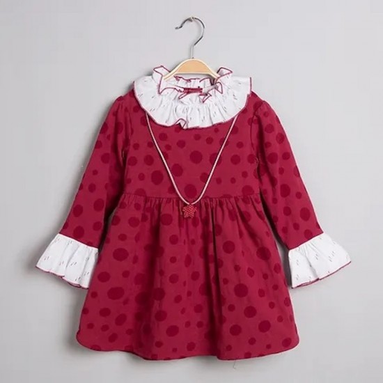 Red polka dot dress