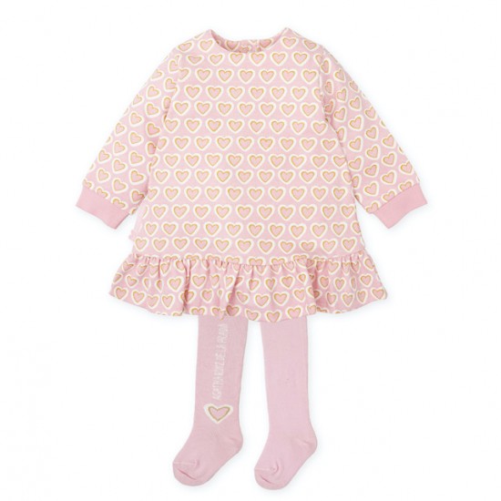 Agatha pink sugar cotton heart dress