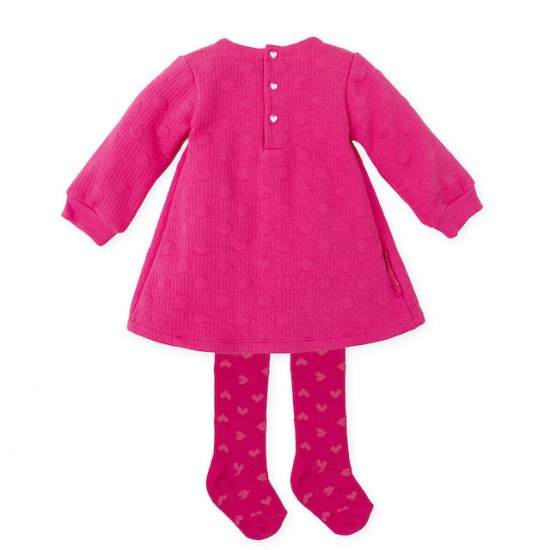 Agatha Fuchsia heart dress and tights