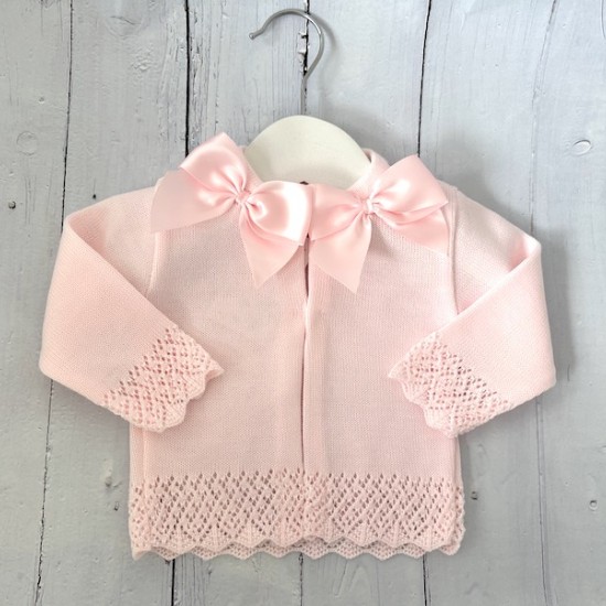 Pink bow cardigan