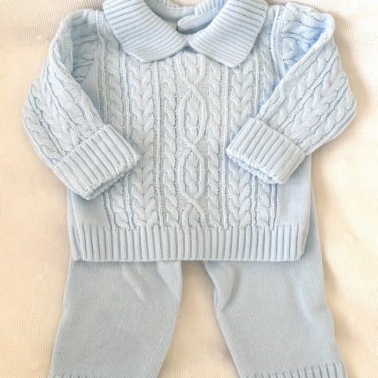 LS Baby blue cable knit two piece