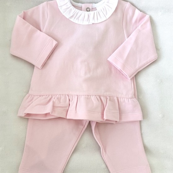 LS pink frill tracksuit