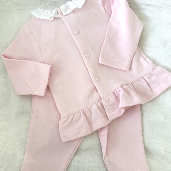 LS pink frill tracksuit