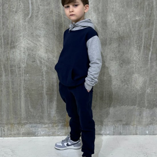 Miralo Navy and Grey hooded tracksuit