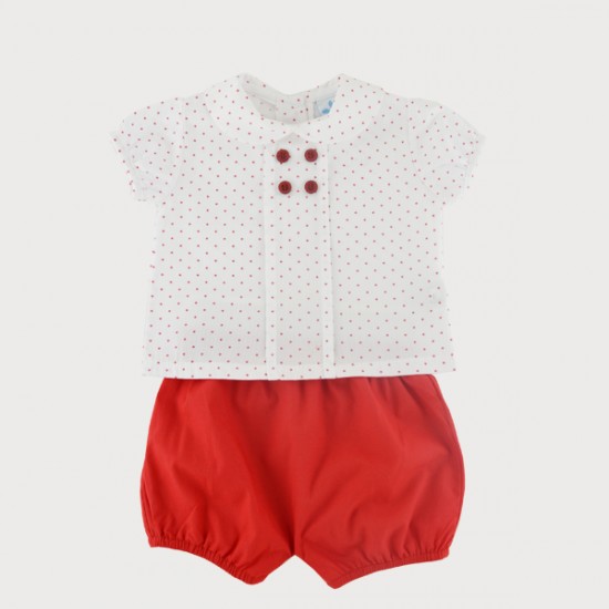 Sardon red and white short set