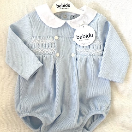 Babidu Baby blue smock romper