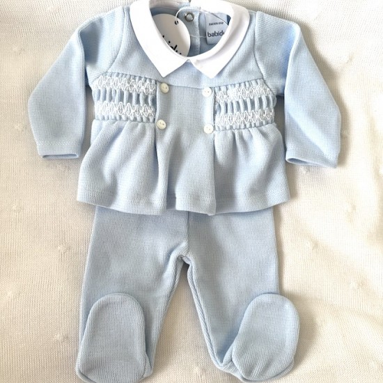 Babidu two piece blue smock set.