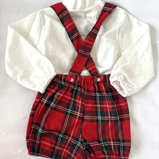 Cala red tartan boy set