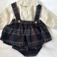 Cala Navy Tartan  pinafore dress