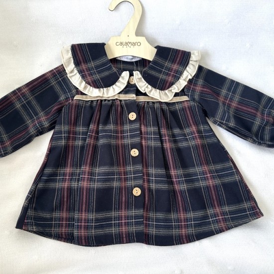 CALA NAVY TARTAN SAILOR DRESS