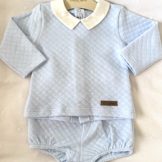 Cala Baby blue quilted jam pant suit