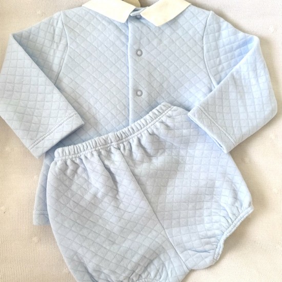 Cala Baby blue quilted jam pant suit