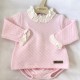 -Cala Baby pink quilted jam pant suit