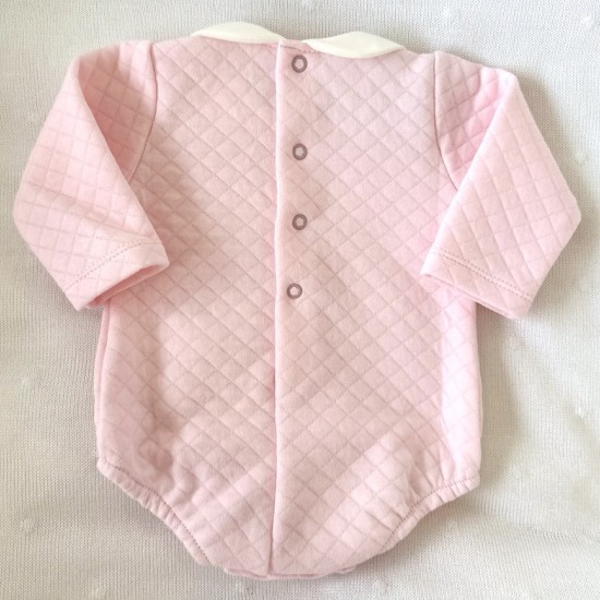 Cala Baby pink quilted romper