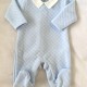 Cala Baby blue quilted babygrow