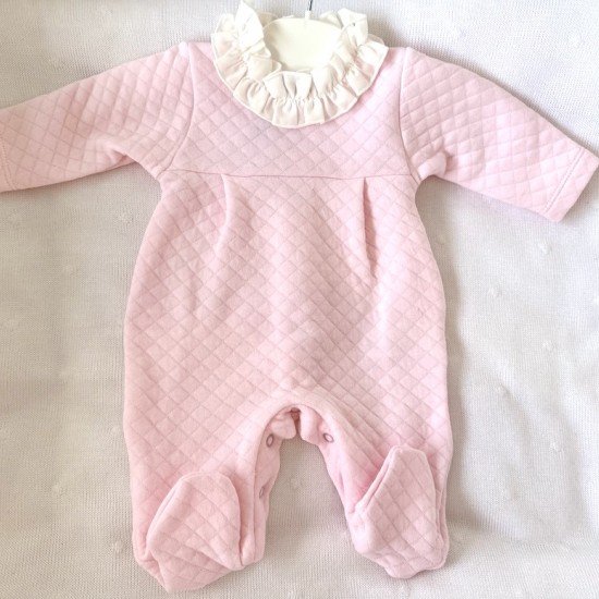 Cala Baby pink quilted babygrow