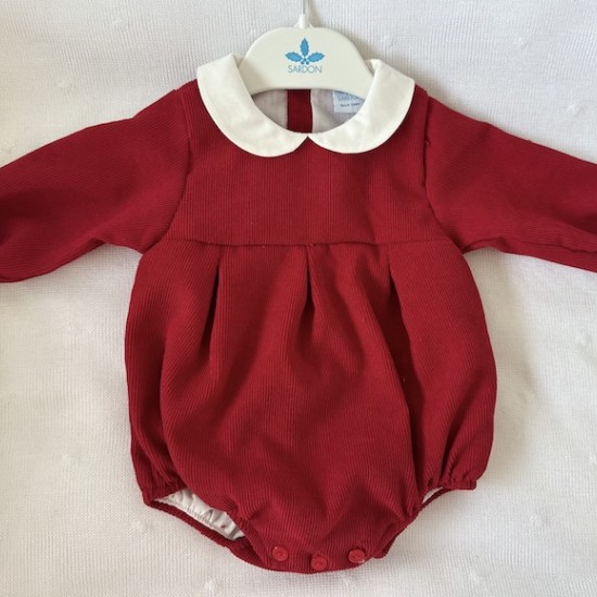 Sardon red corduroy romper