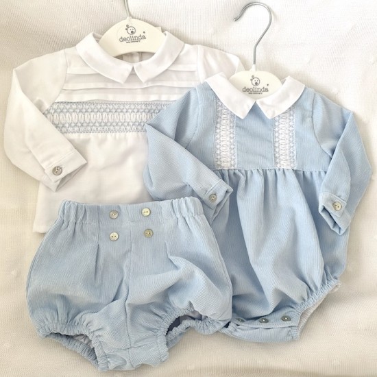 Danny - Blue corduroy Romper