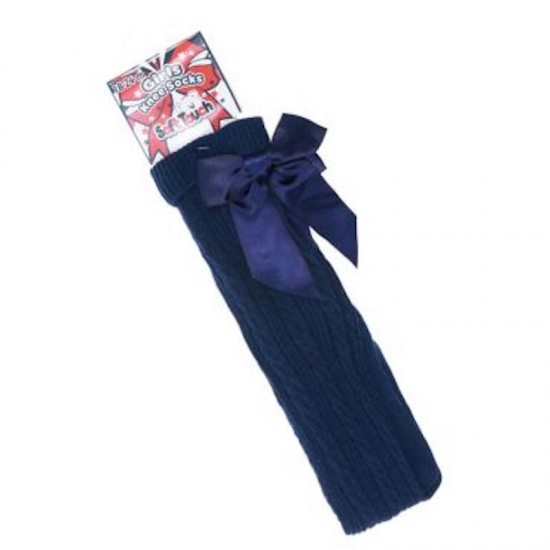 Navy long bow socks